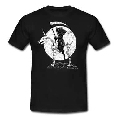 Einhörner T-Shirt - Halloween Einhorn Skelett Mit Reitendem Sensenmann