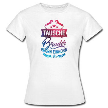 Einhörner T-Shirt - Tausche Bruder gegen Einhorn Aquarell