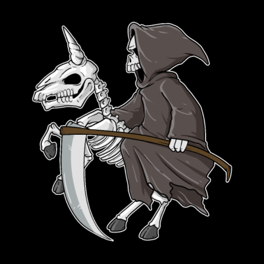 Motiv Einhorn Skelett Grusel Halloween Tod Toter Reiter