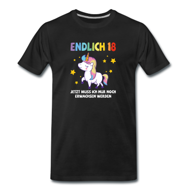 Einhörner T-Shirt - Endlich 18 Geburtstag Einhorn Geschenk