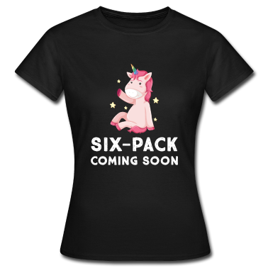 Einhörner T-Shirt - Unicorn Six Pack Coming Soon Design Gym Fitness