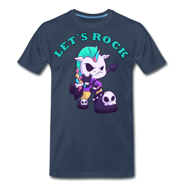 Einhörner T-Shirt - Let´s Rock Einhorn Metal Musik Unicorn