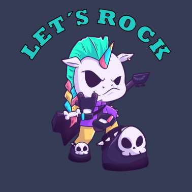 Motiv Let´s Rock Einhorn Metal Musik Unicorn