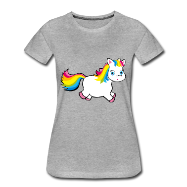 Einhörner T-Shirt - Einhorn Pummel in Regenbogenfarben Unicorn Pink