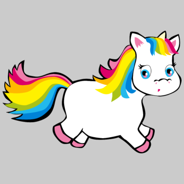 Motiv Einhorn Pummel in Regenbogenfarben Unicorn Pink