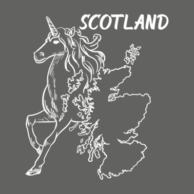 Motiv Schottland Land Karte und Einhorn