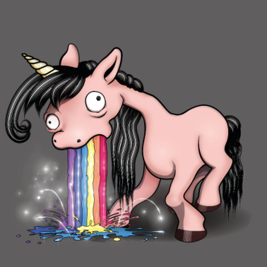 Motiv Kotzendes Einhorn Regenbogen