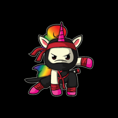 Motiv Einhorn Ninja Unicorn Samurai Kämpfer Geschenkidee