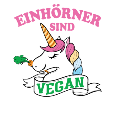 Motiv Einhörner sind vegan.
