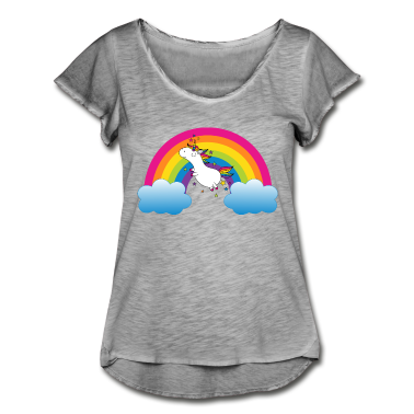 Einhörner T-Shirt - Regenbogen mit Einhorn