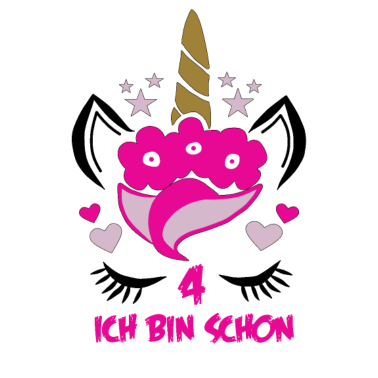 Motiv Einhorn - Ich bin schon 4 - Geburtstag 4 Jahre