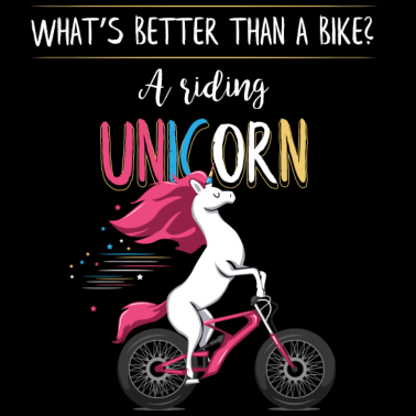 Motiv Lustiges Fahrrad Einhorn T-Shirt
