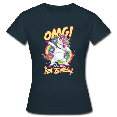 Einhörner T-Shirt - Geburtstag 18 Einhorn OMG