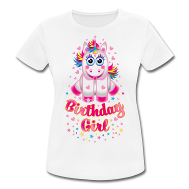 Einhörner T-Shirt - 01 Einhorn Birthday Girl Unicorn
