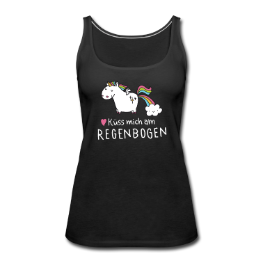 Einhörner Tank Top - Einhorn Tank Top Damen - Küss mich am Regenbogen
