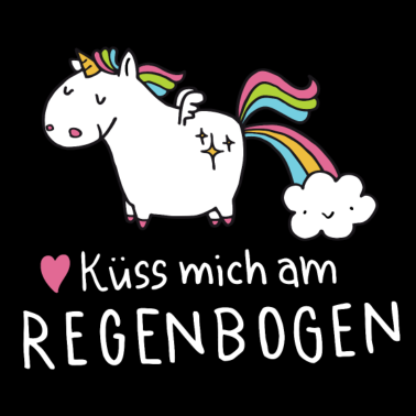 Motiv Einhorn Tank Top Damen - Küss mich am Regenbogen