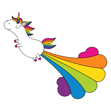 Motiv Einhorn mit Regenbogenwolke