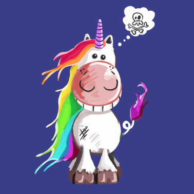 Motiv Einhorn grinst sich ein ab