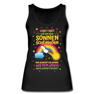 Einhörner Tank Top - Sonnenscheinhorn mit Spruch Sonne aus dem Arsch