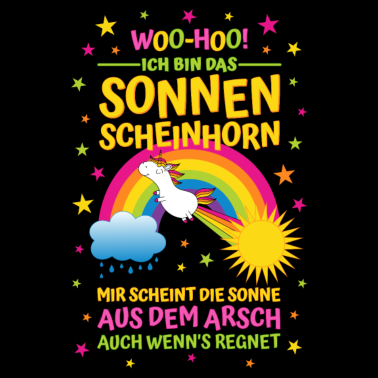 Motiv Sonnenscheinhorn mit Spruch Sonne aus dem Arsch