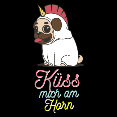 Motiv Küss mich am Horn - Einhorn Shirt