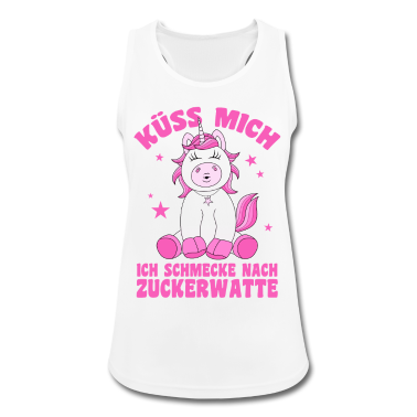 Einhörner Tank Top - Einhorn Küss mich ich schmecke nach Zuckerwatte