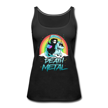 Einhörner Tank Top - Death Metal Einhorn mit Tod als Reiter Regenbogen