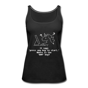 Einhörner Tank Top - Nerd Witz Any Key Einhorn