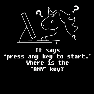 Motiv Nerd Witz Any Key Einhorn