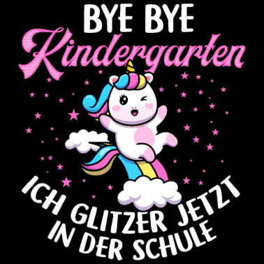 Motiv Schulkind 2021 Mädchen Einhorn Glitzer Einschulung