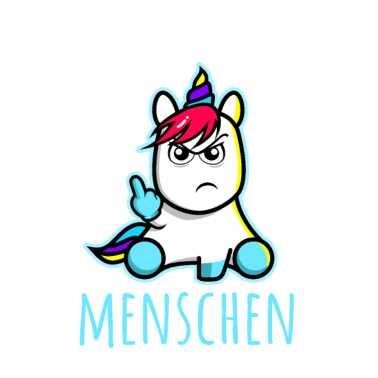 Motiv I hasse Menschen Einhorn Mittelfinger Spruch