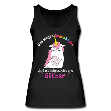Einhörner Tank Top - Lustiges böses Einhorn klatscht Glitzer Regenbogen