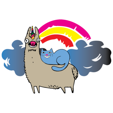 Motiv Cool LLarmracon with Cat and Rainbow