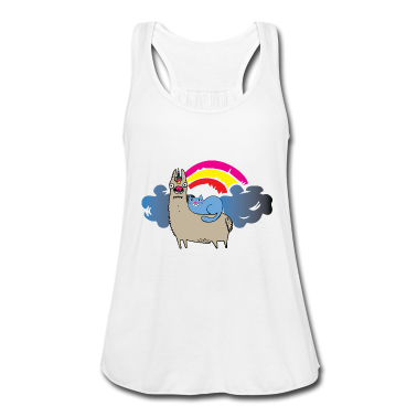 Einhörner Tank Top - Cool LLarmracon with Cat and Rainbow
