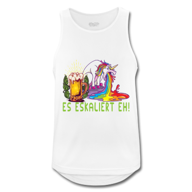 Einhörner Tank Top - Es Eskaliert Eh - Bier saufendes Einhorn