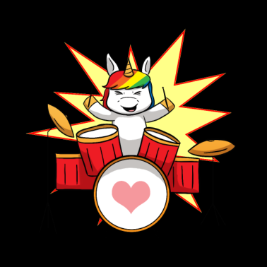 Motiv Einhorn Schlagzeug Drums