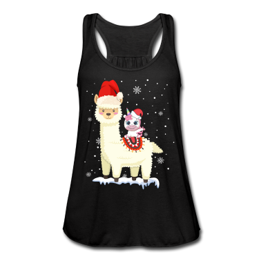 Einhörner Tank Top - Süßes Alpaka Lama Einhorn Weihnachten Mund-Schutz