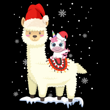 Motiv Süßes Alpaka Lama Einhorn Weihnachten Mund-Schutz