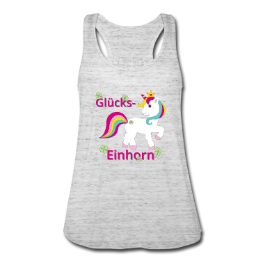Einhörner Tank Top - Glückseinhorn mit Kleeblättern