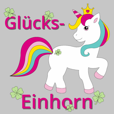 Motiv Glückseinhorn mit Kleeblättern