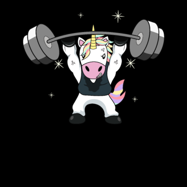Motiv Gewichtheben Einhorn
