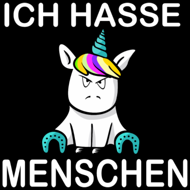 Motiv Ich hasse Menschen Einhorn