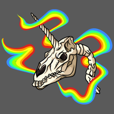 Motiv Einhorn Totenkopf