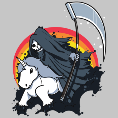 Motiv Einhorn Tod der Tod Sense lustig Geschenk