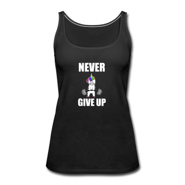 Einhörner Tank Top - Never give up Einhorn fitness workout Muskeln Gym