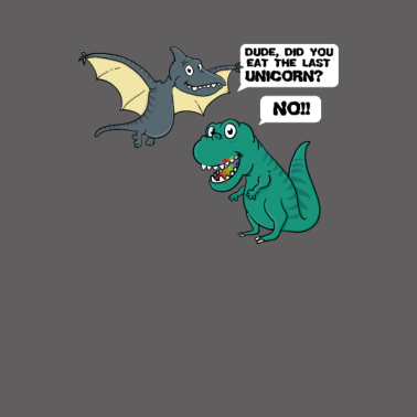 Motiv Dino isst letztes Einhorn