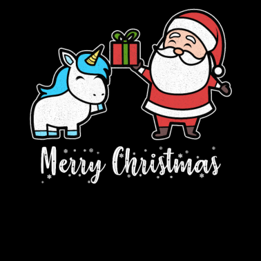 Motiv Weihnachten Einhorn Weihnachtsmann