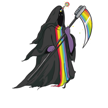 Motiv Einhorn Tod Sensenmann lustig Geschenk Weihnachten