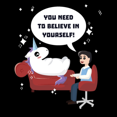 Motiv Einhorn beim Psychologen Psychater