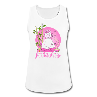 Einhörner Tank Top - Einhorn Meditation Yoga Spruch Let that shit go